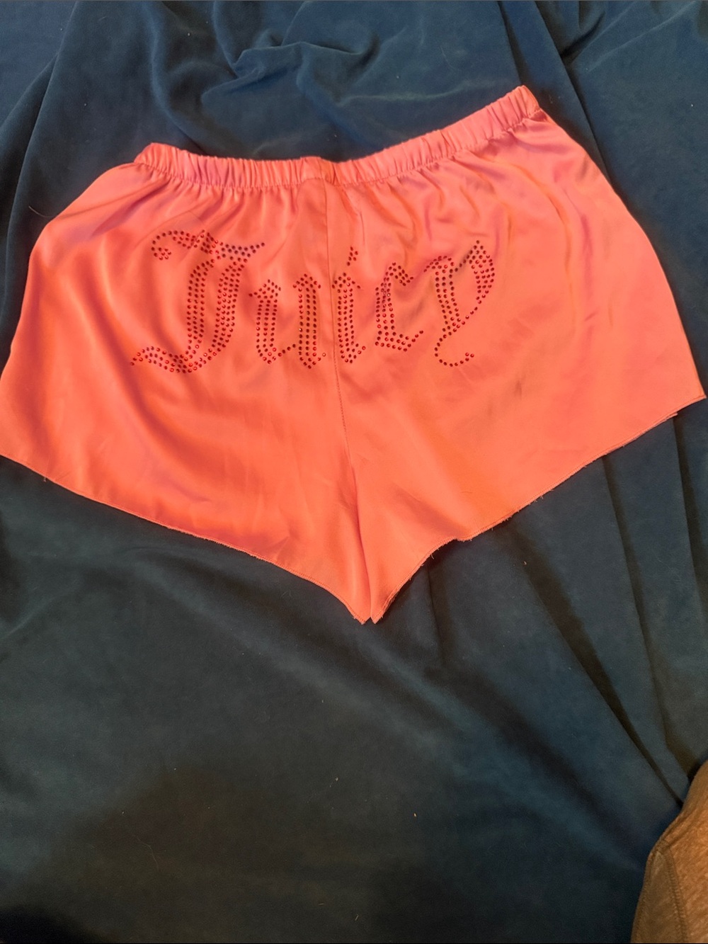 Juicy Couture Pink Rhinestone Logo Shorts size small